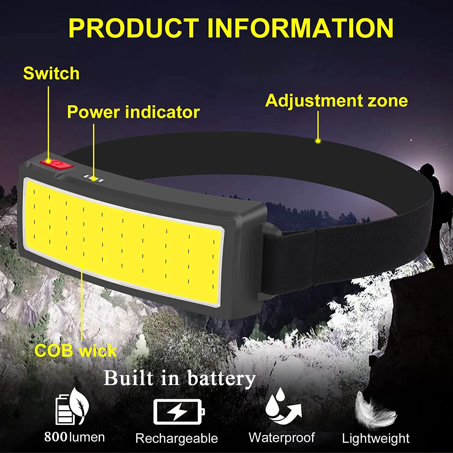 COB Portable LED Headlights Ou - Hunting Fishing Outdoor review and price