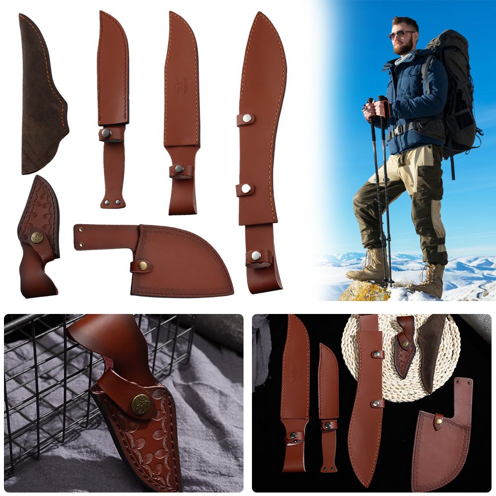Brown Leather Sheath Holder Po - Hunting Knife Outdoor review and price